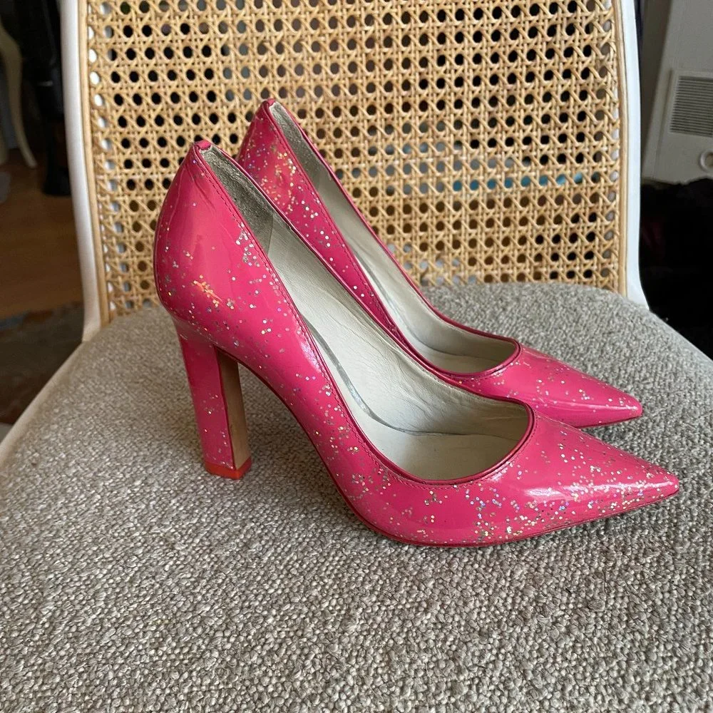 Sophia Webster Pink Glitter Pumps - Picture 3 of 5